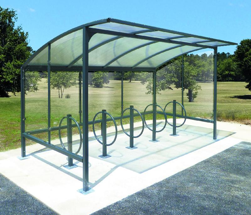 Abri Sienne - Abri vélos simple et double en acier galvanisé et polycarbonate alvéolaire_0