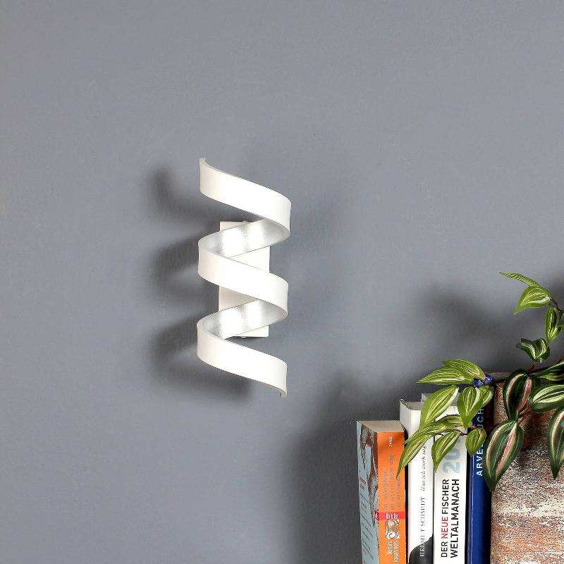 ECO-LIGHT APPLIQUE LED HELIX, BLANCHE-ARGENTÉE, 26 CM
