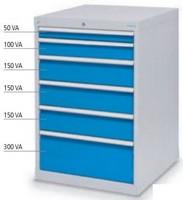 Armoire d'atelier à tiroirs T 736 - 705 x 736 x 1019 mm - 6 tiroirs - 700/1131V10A_0