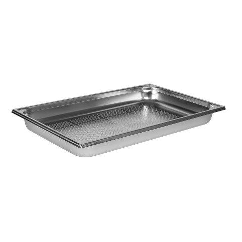 BAC GASTRONORME PERFORÉ INOX - SANS ANSE - GN 1/1 PROFONDEUR 5.5 CM