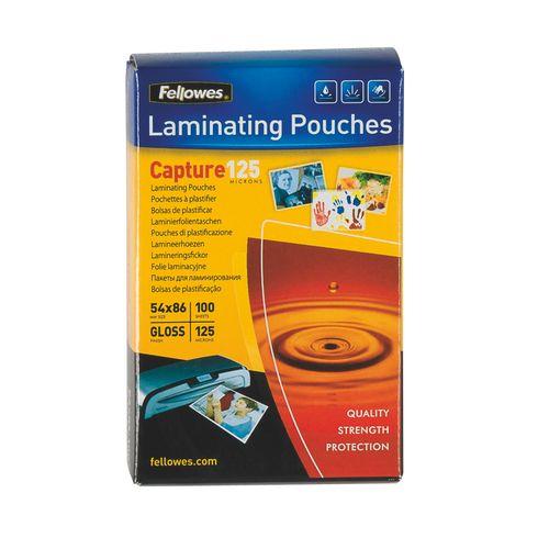 POCHETTES DE PLASTIFICATION 54 X 86 MM 2 X 125 Μ BRILLANTES - BOITE DE 100