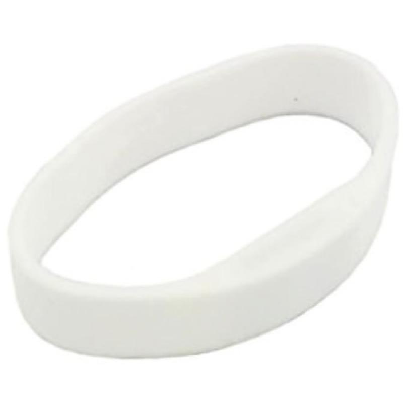 Boite de 10 badges forme bracelets en silicone blanc_0