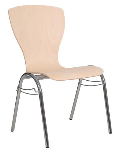 Chaise empilable Concept 270 - structure acier chromé - coque en hêtre avec options de rembourrage_0