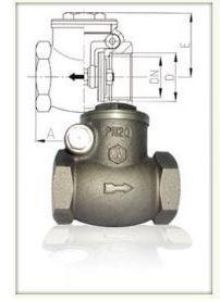 Clapet anti-retour hydraulique à battant en bronze - 195B et 195N - PN20, chapeau vissé, fluides aqueux et eau de mer_0