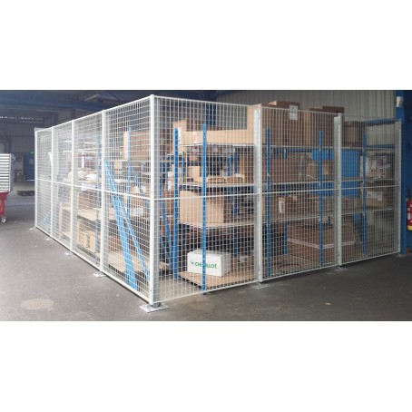 Cloison grillagée OmniMetal - délimitation et sécurisation des zones de stockage avec options de portes ou sas_0