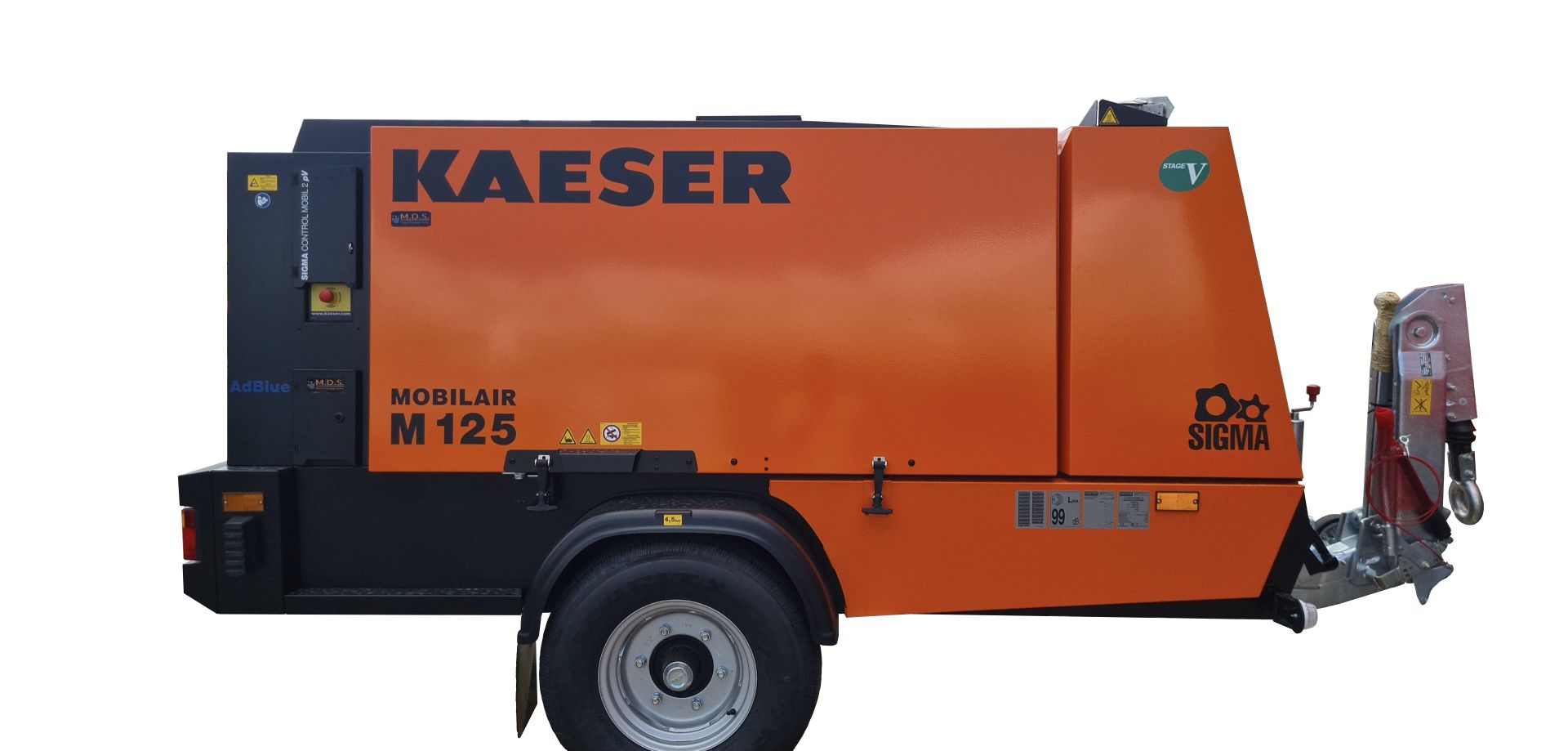 Compresseur mobile de chantier KAESER M125A1 - 11500 l/mn - Moteur Diesel DEUTZ TCD - Pression 7-14 bar_0