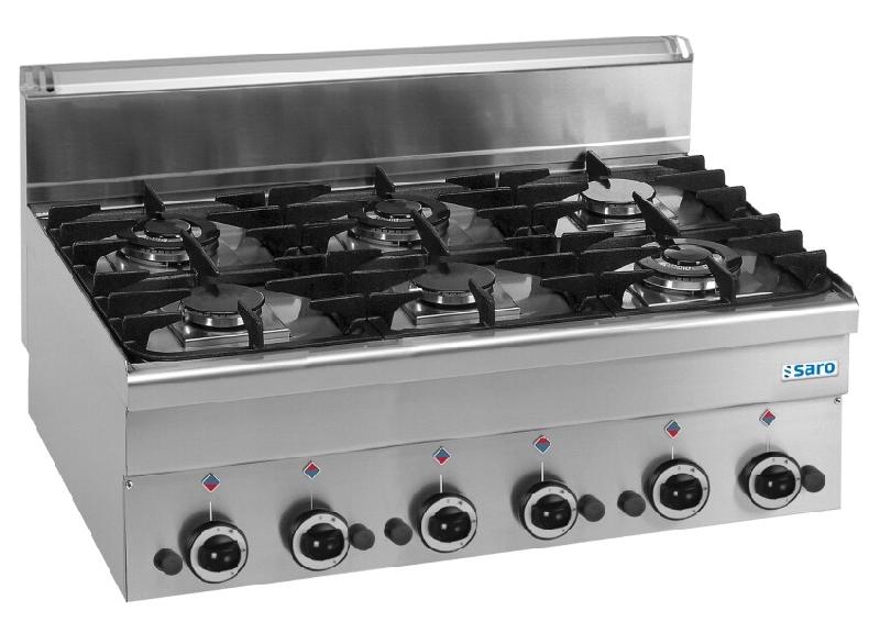 Cuisinière à gaz - 6 feux - 17,55 kW - Table - Allumage Piezo - Saro - 4017337067619_0