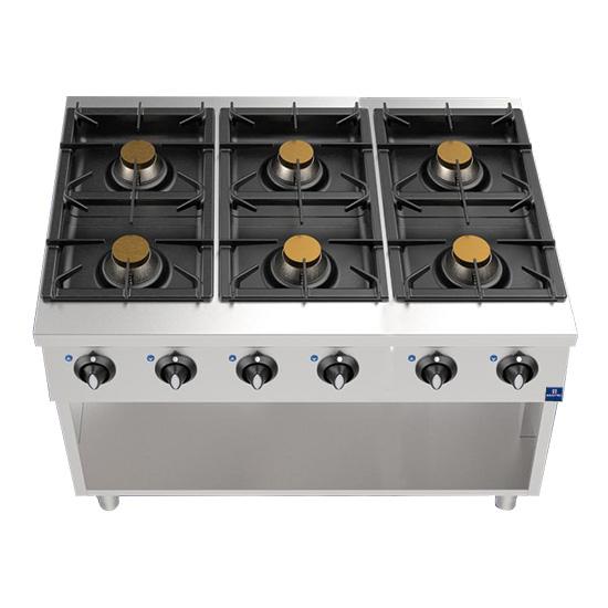 Cuisinière à Gaz Professionnelle 8,7 KW - Brûleur Wok, Sécurité Thermocouple - Compatible GN/GPL - Pour Camping-car, Food Truck