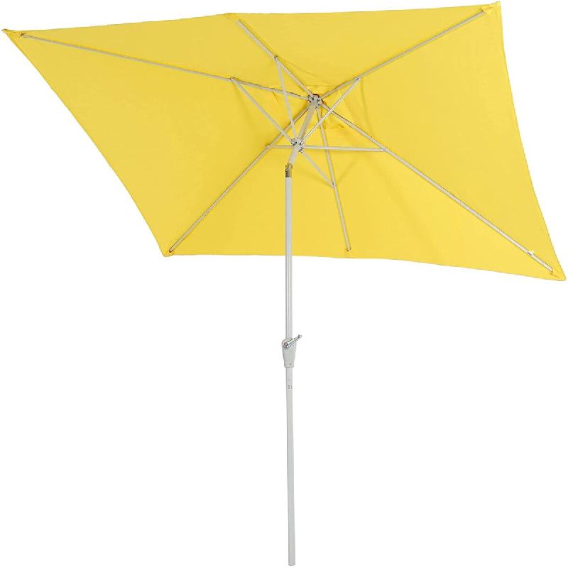 Décoshop26 - Parasol de jardin 2x3m rectangulaire inclinable polyester/aluminium 4,5kg jaune 04_0003893 - jaune aluminium 3000536132692_0