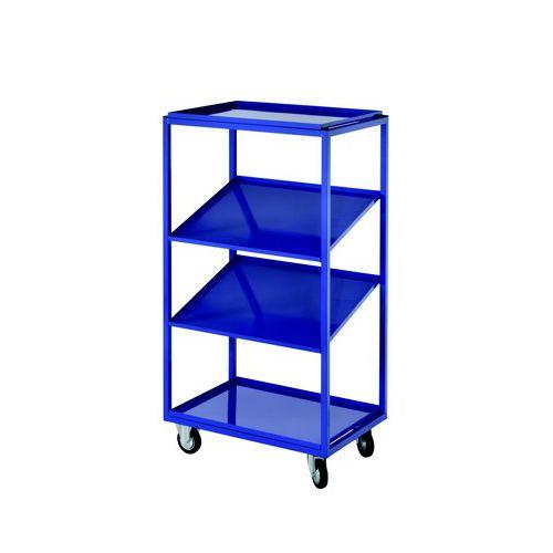Dessertes pour bacs norme Europe - H1315 x L860 x P605 mm - Acier robuste, tablettes droites ou inclinées_0