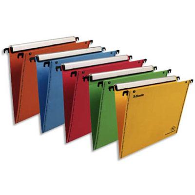 DOSSIERS SUSPENDUS VMG EN KRAFT ASSORTIS ESSELTE - POUR TIROIR - 240G - FOND V - BOÎTE DE 10