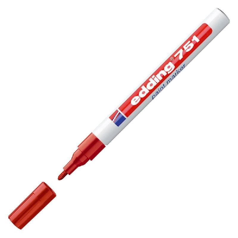 EDDING MARQUEUR PEINTURE EDDING E751 - POINTE OGIVE - ROUGE (PRIX À L'UNITÉ)