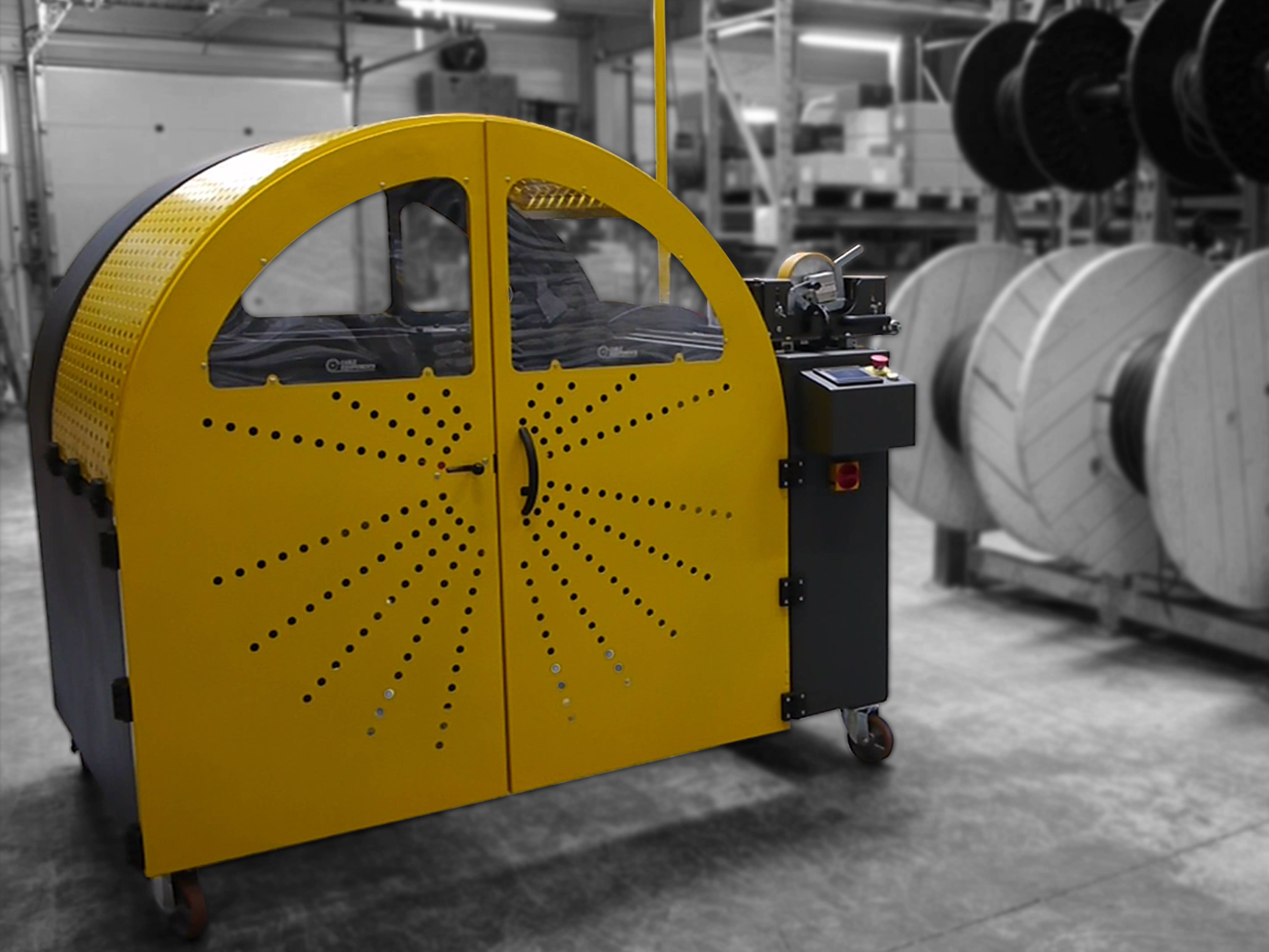 Enrouleur sur touret et couronne - ECO-COCCI - Trancannage semi-automatique - Fabriqué en France - Diamètre max 1050mm_0