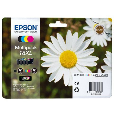 EPSON 18XL PACK CARTOUCHE HAUTE CAPACITÉ 4 COULEURS POUR IMPRIMANTE JET D'ENCRE - CARTOUCHE AUTHENTIQUE