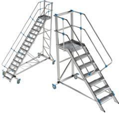 Escabeau / plateforme de travail mobile 45° - aluminium - largeur 600 mm - 2 à 20 marches - norme EN 131.7_0