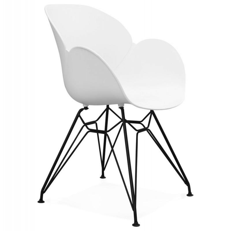 FAUTEUIL DESIGN KAPT 85CM BLANC - PARIS PRIX_0