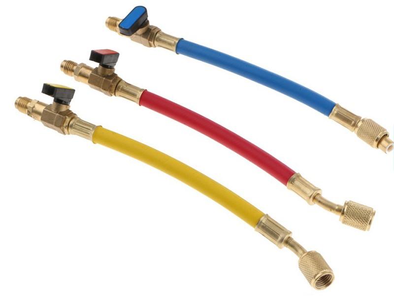 Flexibles de charge 15 cm (x3) avec vannes - RJB 1/4