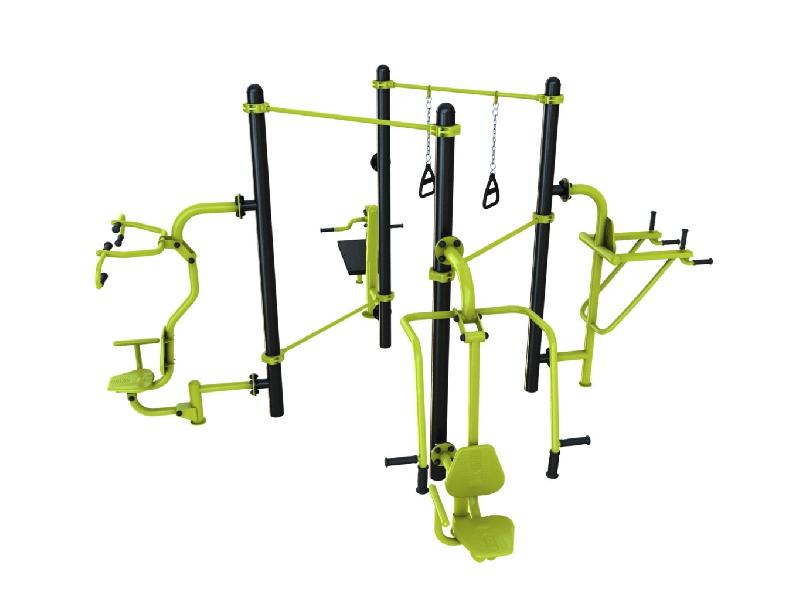 Station Combo 4-2, agrès extérieurs avec modules sportifs et accessibilité PMR - Gamme stations COMBO_0