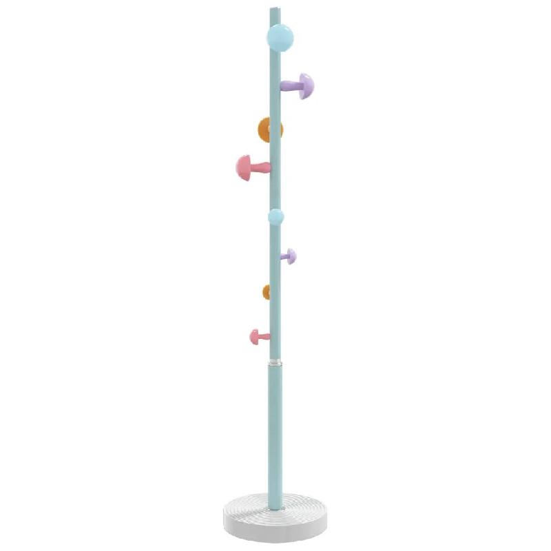 Helloshop26 - Porte-manteau sur pied pratique 172 x 35 x 35 cm avec 8 patères design moderne entrée chambre en fer bleu 02_0047598 - bleu 3000234864_0