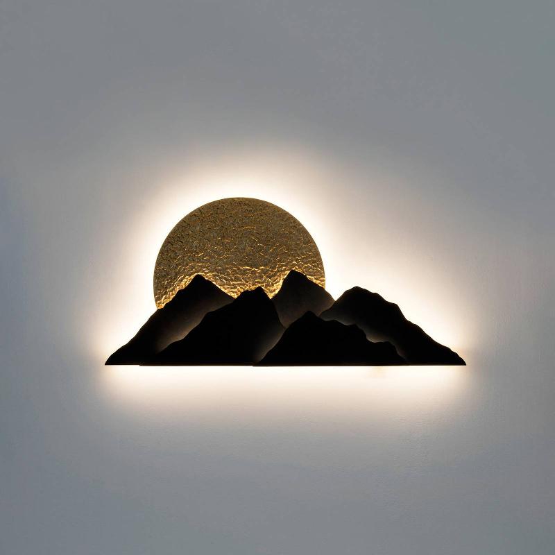 HOLLÄNDER APPLIQUE MURALE LED MONTAGNA, BRUN/DORÉ, LARGEUR 150 CM