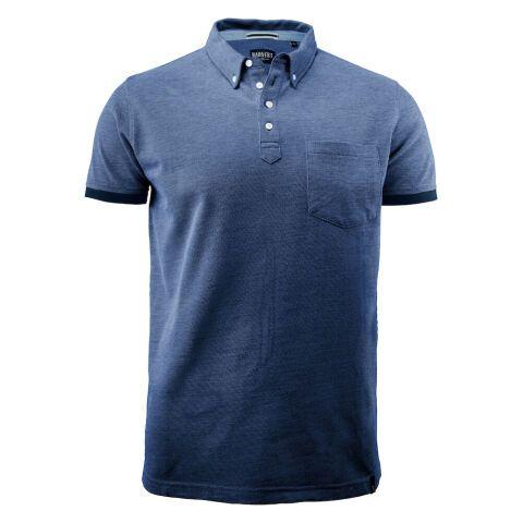 JAMES HARVEST LARKFORD POLO PIQUE HOMMES BLEU FONCÉ MÉLANGE - TAILLE XL