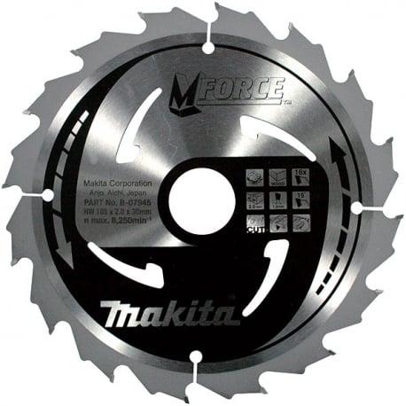Lame carbure MForce, pour bois, pour scies circulaires Ø 190mm, Alésage 30mm, dents 24, Ang. Croch. 15 ° Makita | B-32041_0