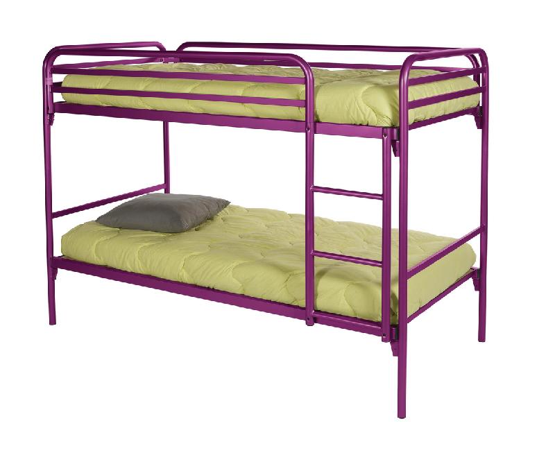 LIT SUPERPOSÉ EVOLUTION 90X200 CM SOMMIER AGGLOMÉRÉ RAL 4006 FUSCHIA - MANUTAN COLLECTIVITÉS