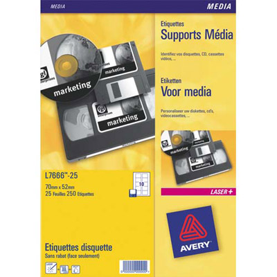 MINI ETIQUETTES AVERY L7656 - 46 X 11.1MM - 100 PLANCHES - BLANC - BOÎTE DE 8400