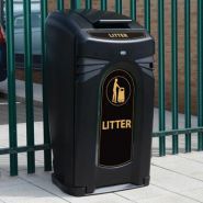 Nexus - poubelle publique - Glasdon - 2 x 140 litres avec boîtier sécurisé_0