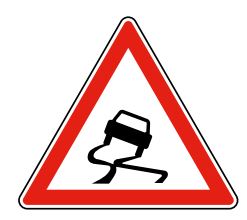 Panneau type A4 - Chaussée particulièrement glissante - Signalisation de danger_0
