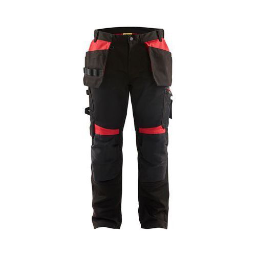 PANTALON DE TRAVAIL ARTISAN À POCHES FLOTTANTES NOIR/ROUGE C44 - BLAKLADER