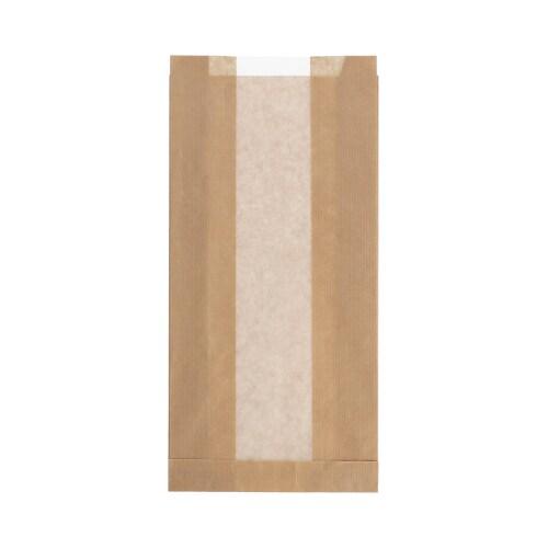 Papstar 1000 sacs à bande transparente avec fenêtre en papier cristal « pure » 33 cm x 16 cm x 7,5 cm marron - marron papier 4002911565827_0