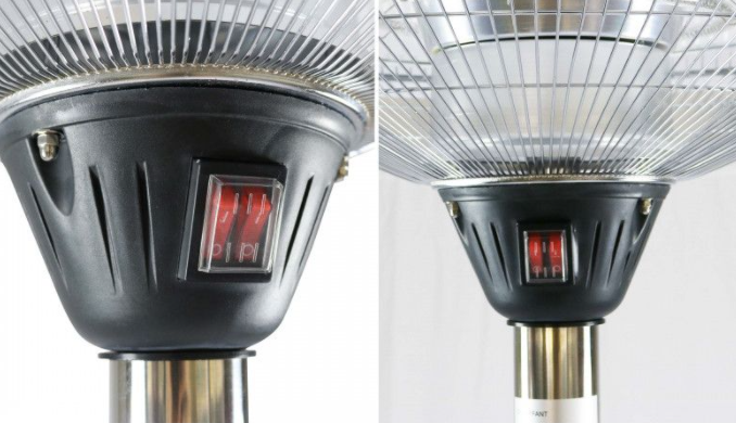 Parasol chauffant électrique - Göteborg 103337 - réglable, en acier inoxydable, pour extérieur_0
