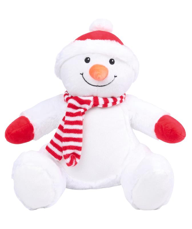Peluche zippée bonhomme de neige - 100% polyester - Rembourrage amovible - Réf: MM567_0