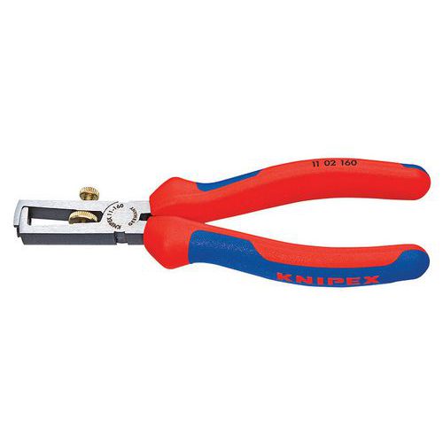 PINCE À DÉNUDER 160MM AVEC RESSORT - GAINAGE BI-MATIÈRE - TÊTE POLIE - KNIPEX