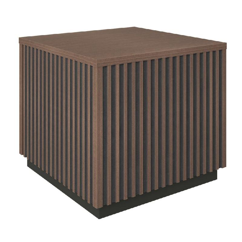 Podium bas Vertigo T01 MDF noir et noyer foncé 45x45x40cm_0