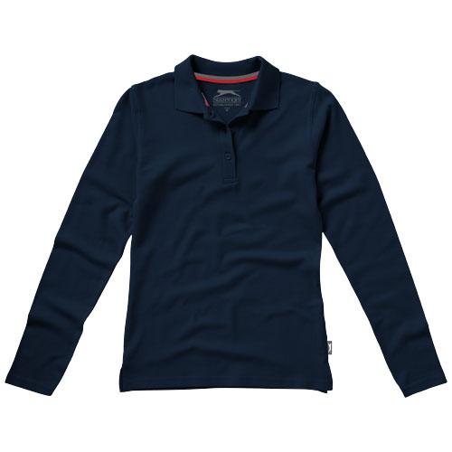 Polo manche longue pour femme Point 33107493 - maille piquée 100% coton peigné 180 g/m²_0
