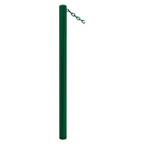 POTELET CARREFOUR Ø60 MM CHAINES 1 ANNEAU GALVA VERT 6005 - PROCITY