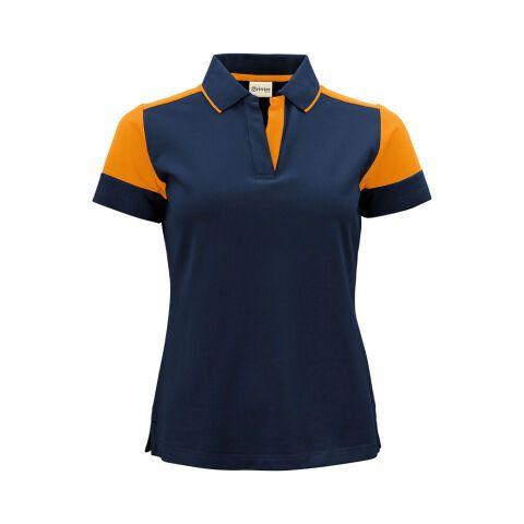 PRINTER PRIME PRIME POLO FEMMES MARINE/ORANGE FLUO - TAILLE S
