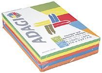 RAMETTE PAPIER COULEUR REY ADAGIO COULEURS INTENSES ASSORTIES A4 80 GR - 5 X 100 FEUILLES