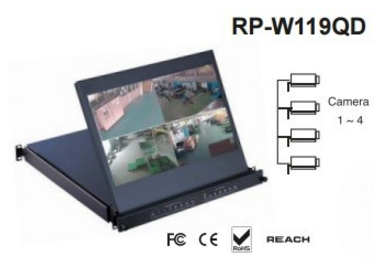 Rp-w119qd - écran large de contrôle rackable 19