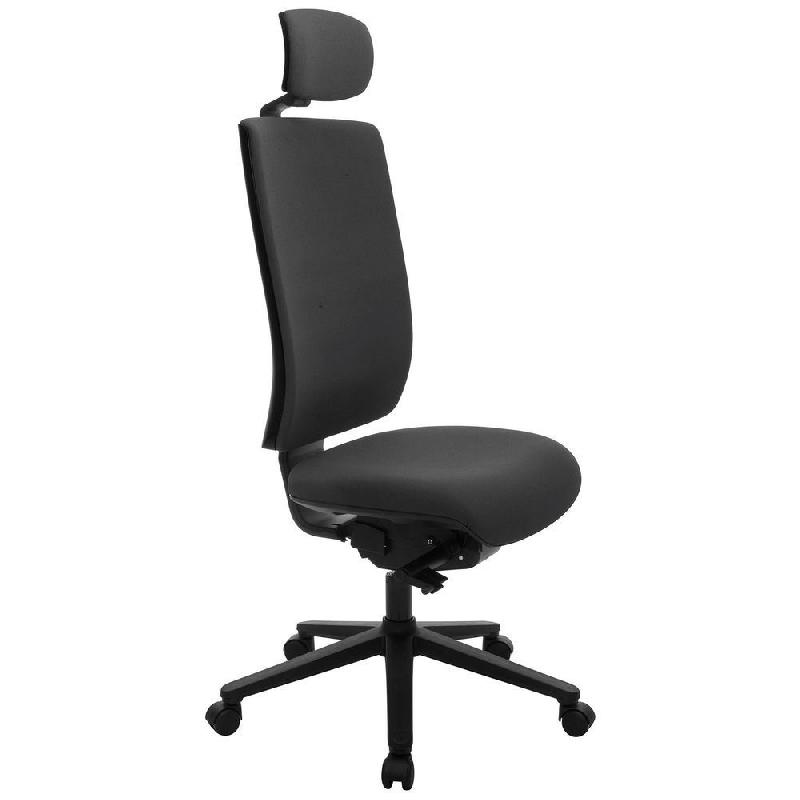 SIEGE DE BUREAU INFINITY 2 AVEC TETIERE DOSSIER 134 CM - TISSU NOIR