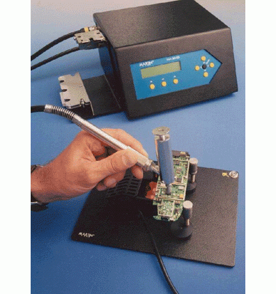 Station de brasage à air chaud - outil universel pour électronique - compatible Chips, QFP, BGA, CSP_0