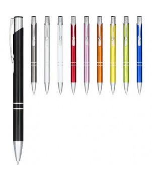 STYLO BILLE RÉTRACTABLE EN ALUMINIUM ANODISÉ MONETA VERT CITRON - STYLOS PUBLICITAIRES PERSONNALISÉS
