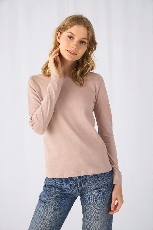 T-shirt manches longues femme B&C #E150 - 100% coton ring-spun - Réf: CGTW06T_0