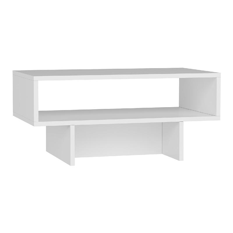 Table basse avec espace de rangement - 37 x 80 x 45 cm - Blanc - 03_0008469_0