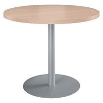 TABLE DE RÉUNION RONDE CHÊNE CLAIR Ø 100 CM - PIÉTEMENT ALUMINIUM - ARCH
