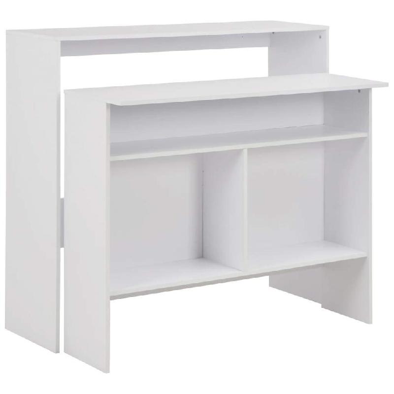 TABLE HAUTE MANGE DEBOUT BAR BISTROT AVEC 2 DESSUS DE TABLE BLANC 130 CM 0902036_0