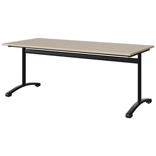TABLE MALIBU 180X80 T5 DL ST ISOSON BEI 1460/BEIGE NOIR 9005