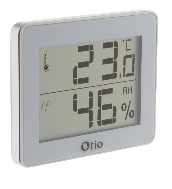 Thermomètre / Hygromètre Blanc - Otio - Écran LCD 9cm - Indicateur de tendance des températures_0